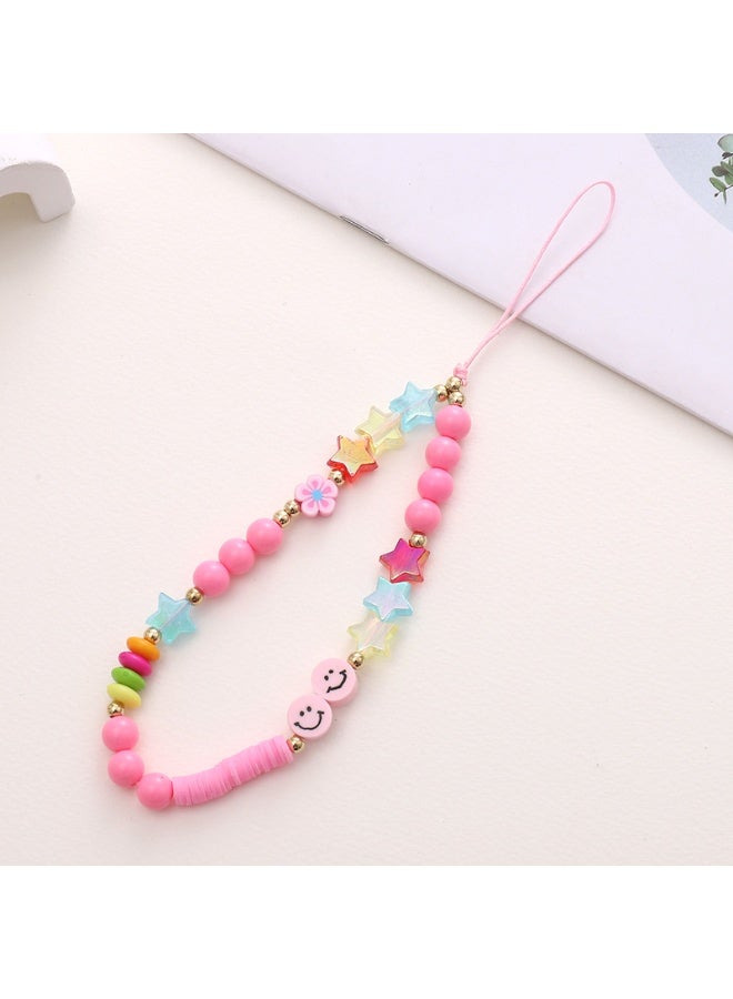 NIBEMINENT Beaded Phone Lanyard, Anti Lost Removable Wrist Strap, Devil's Eye Beads Bracelet Pendant, Phone Keychain Lanyard - Image 1