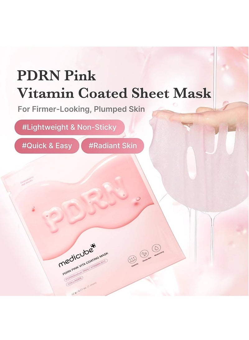 Medicube Medicube PDRN Pink Vita Coating Sheet Mask, 22g, Lightweight & Non-Sticky, Collagen & Vitamin B12 for Firmer Skin - Image 2
