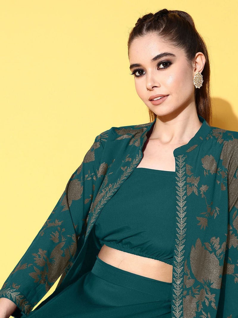 Ahalyaa Green Traditional Wear Co-ords for Women - Image 3