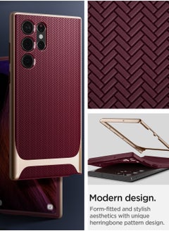 Spigen Neo Hybrid Case Cover for Samsung Galaxy S22 ULTRA - Burgundy  - Image 2