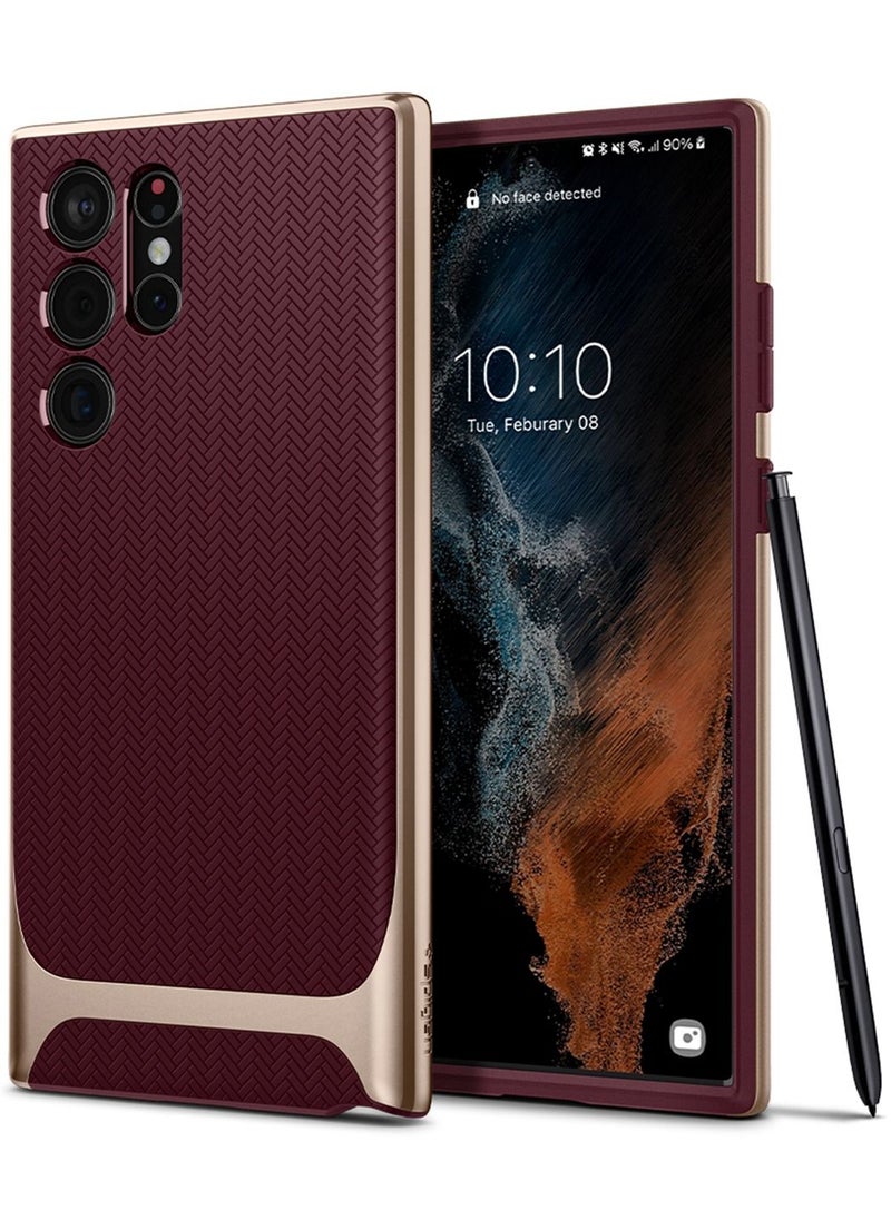 Spigen Neo Hybrid Case Cover for Samsung Galaxy S22 ULTRA - Burgundy  - Image 1