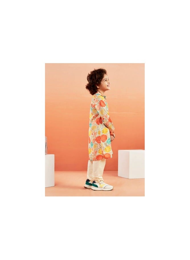 PRASHA Boys' Multicolour Kurta And Pyjama Set - Image 2