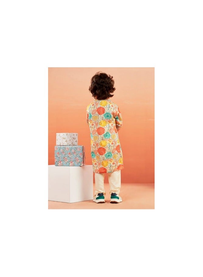 PRASHA Boys' Multicolour Kurta And Pyjama Set - Image 3