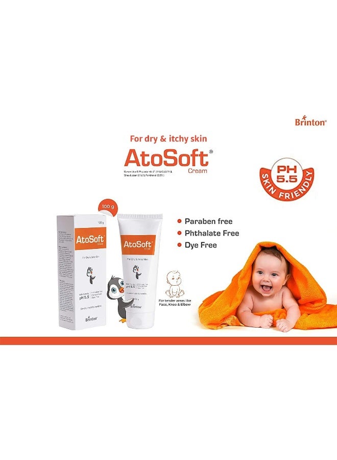Brinton Atosoft Baby Cream Enriched with Ceramides for Dry & Itchy Skin - Image 2