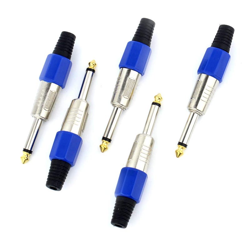GiantBee 1/4" Audio Plugs 6.35 mm Plug TS 1/4 inch Solder Type Mono Plug Light Straight Design Connector for DJ Mixer Speaker Guitar Cables Phono Patch Cable Microphone Cables Durable ABS Material (5 Pack) - Image 3