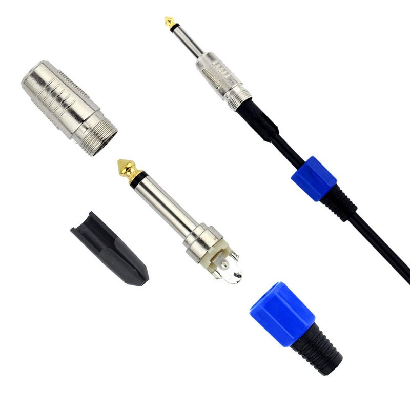 GiantBee 1/4" Audio Plugs 6.35 mm Plug TS 1/4 inch Solder Type Mono Plug Light Straight Design Connector for DJ Mixer Speaker Guitar Cables Phono Patch Cable Microphone Cables Durable ABS Material (5 Pack) - Image 4