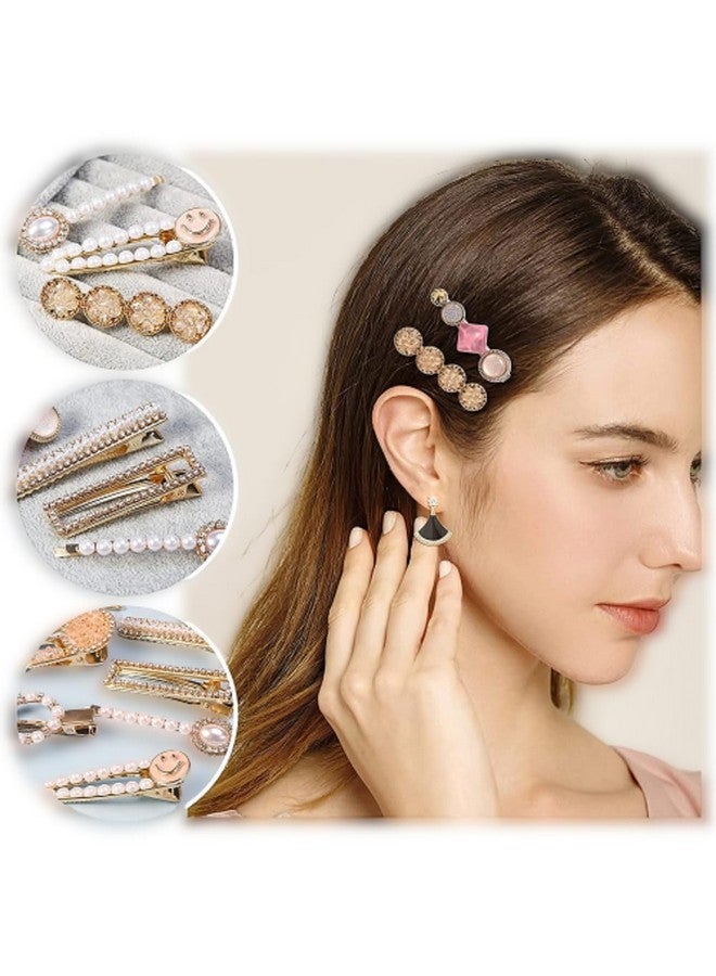 SUN Ring SUNRING Hair Claw Clips Women Fashion Pearl Rhinestone Hair Clips Metal Hair Barrettes Elegant Handmade Fashion Accessories (Pack of 5, Multicolor) - Image 4