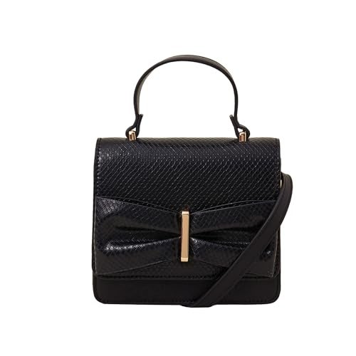 Accessorize London Women's Black Bow Square Satchel Sling Bag | Bags for women | Ladies Purse Handbag - Image 1