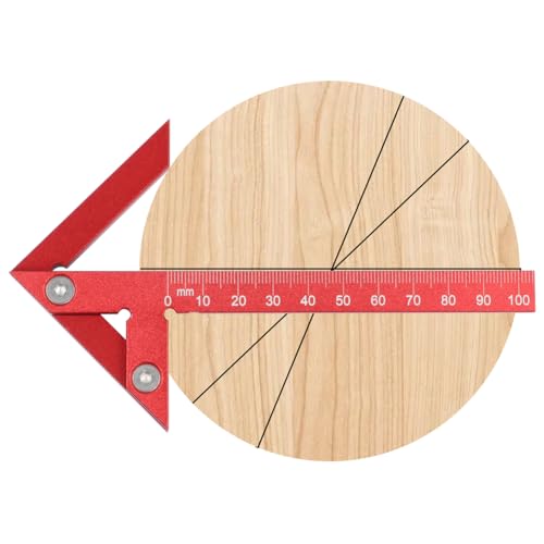 KETIPED Aluminum Alloy Center Positioning Ruler, 45/90 Degree & Right Angle & Centerline Positioning, Red High-Precision Metric Measuring Multi-Function Arrow Ruler,043R - Image 1