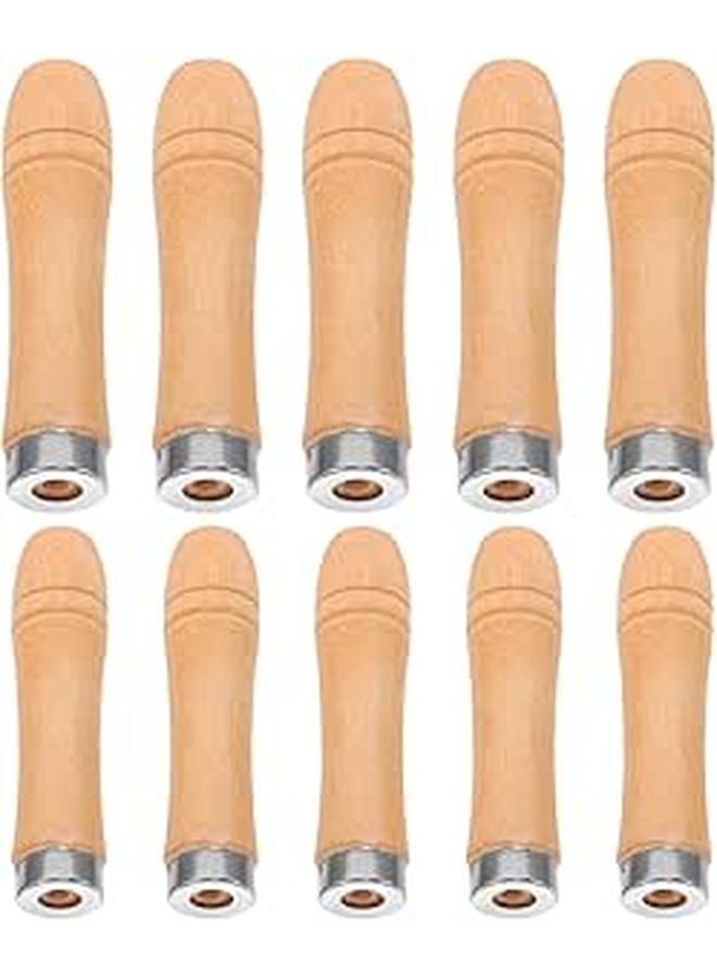 10pcs Woodworking File Handle Set With Metal Ferrule For Craft Making Tools - Image 1