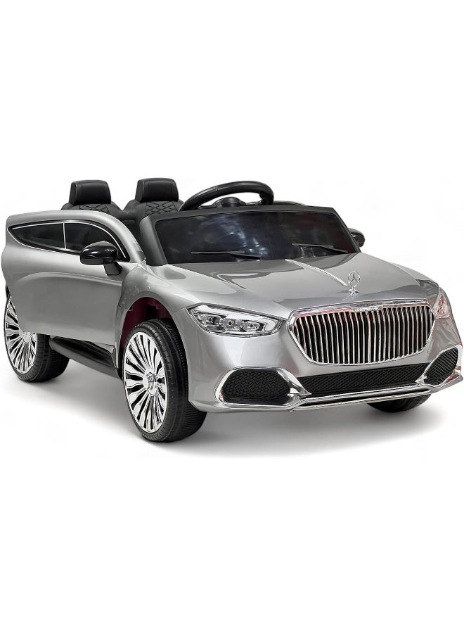 AL BADER Maybach Kids Car, Powered Ride On Car For Kids With Remote Control, Electric Ride On Car Mercedes Maybach Rear 2 Motor Car 12V Battery, For Kids 2-6 Years (Silver)  - Image 2