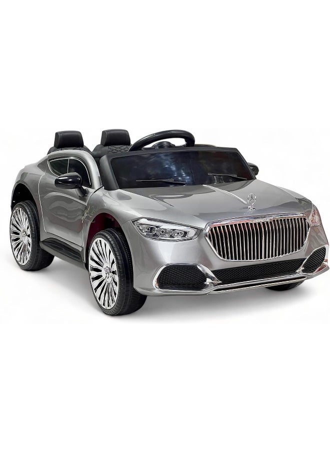 AL BADER Maybach Kids Car, Powered Ride On Car For Kids With Remote Control, Electric Ride On Car Mercedes Maybach Rear 2 Motor Car 12V Battery, For Kids 2-6 Years (Silver)  - Image 1