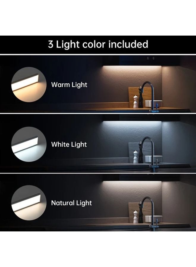 11.81 بوصة شريط إضاءة قابل لإعادة الشحن قابل للتعديل بثلاثة ألوان مع حساس حركة للخزانة، خزانة الكتب، المطبخ، غرفة النوم - Image 3