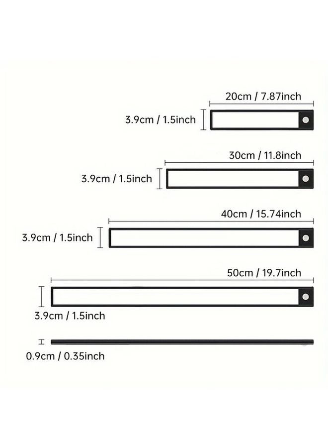 11.81 بوصة شريط إضاءة قابل لإعادة الشحن قابل للتعديل بثلاثة ألوان مع حساس حركة للخزانة، خزانة الكتب، المطبخ، غرفة النوم - Image 5