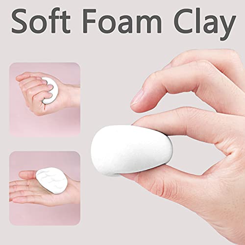 Cutedeer White Air Dry Clay, 3.3lb Foam Modeling Clay, Soft Squishy Molding for Kids Adults, Arts & Crafts Project Slime Supplies(3.3lb - 3 Pack, White) - Image 2