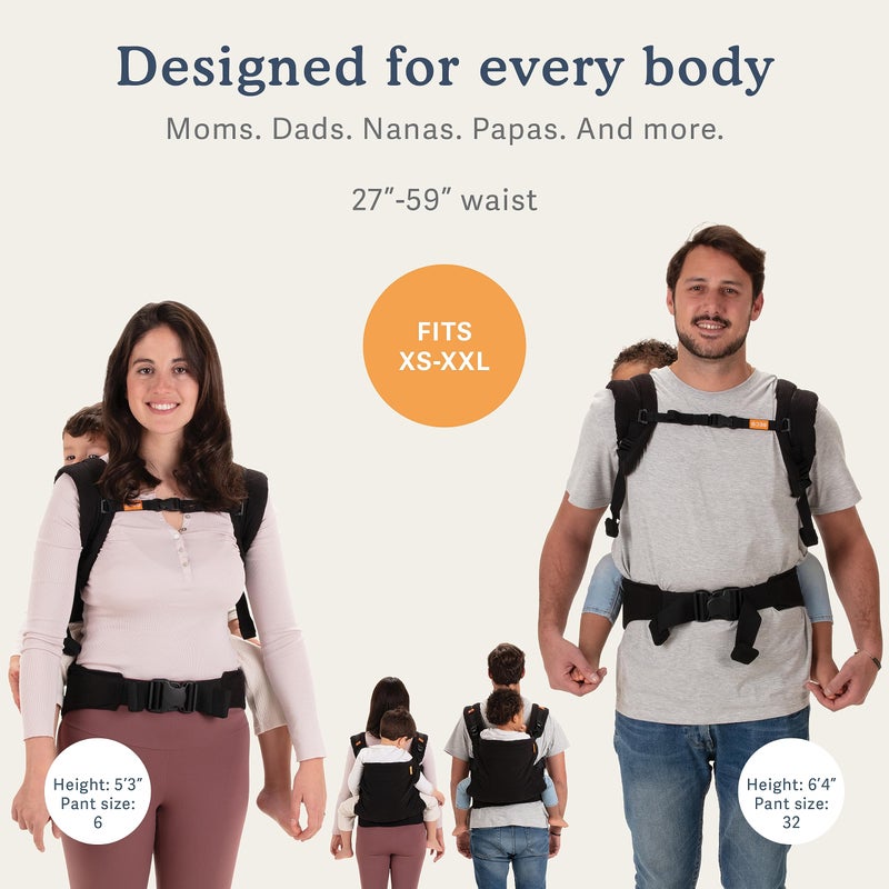 Beco Baby Carrier Toddler Carrier with Extra Wide Seat - 100% Cotton Carrying Backpack Style & Front-Carry,Lightweight & Breathable Child Carrier, Toddler Sling Carrier 20-60 lbs (Metro Black) - Image 4