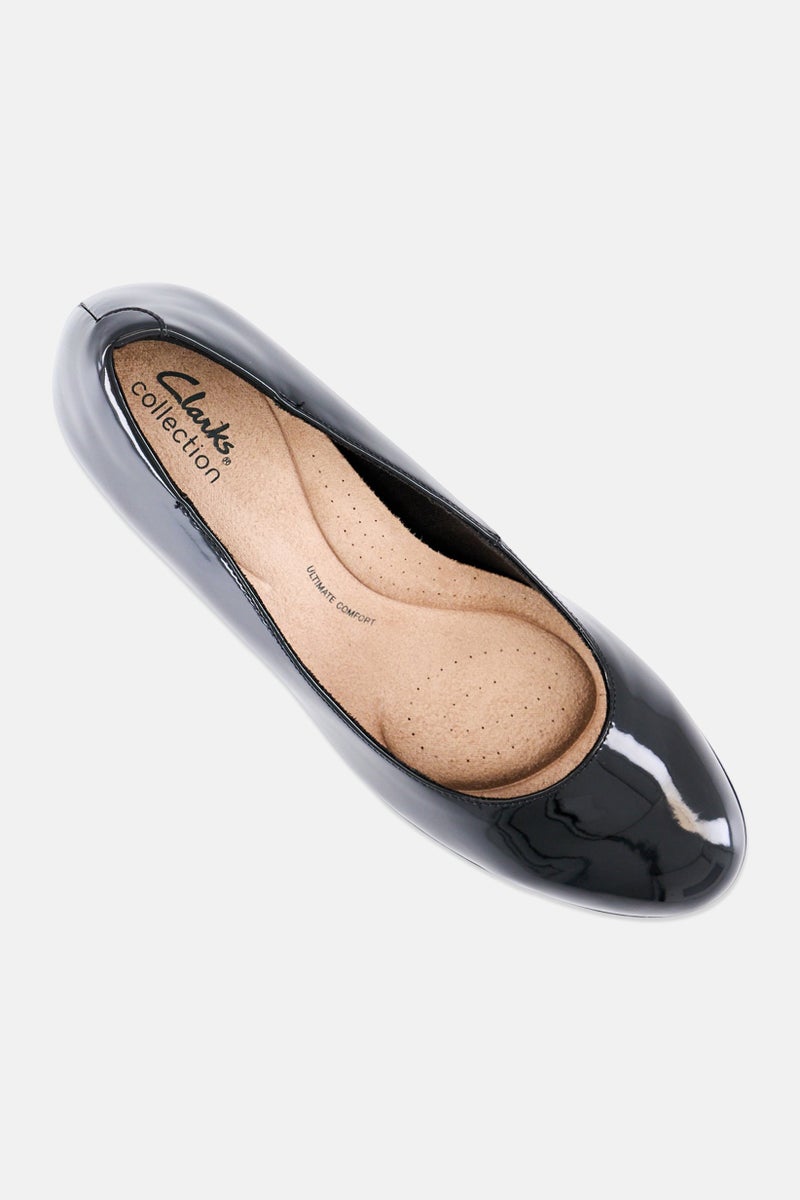 clarks Women Standard Bayla Skip Slip On Patent Pumps, Black - Image 4