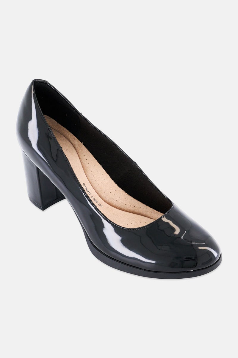 clarks Women Standard Bayla Skip Slip On Patent Pumps, Black - Image 1