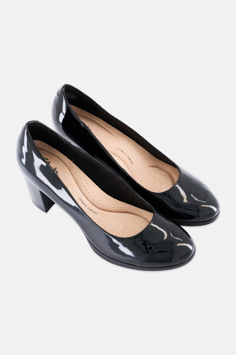 clarks Women Standard Bayla Skip Slip On Patent Pumps, Black - Image 2