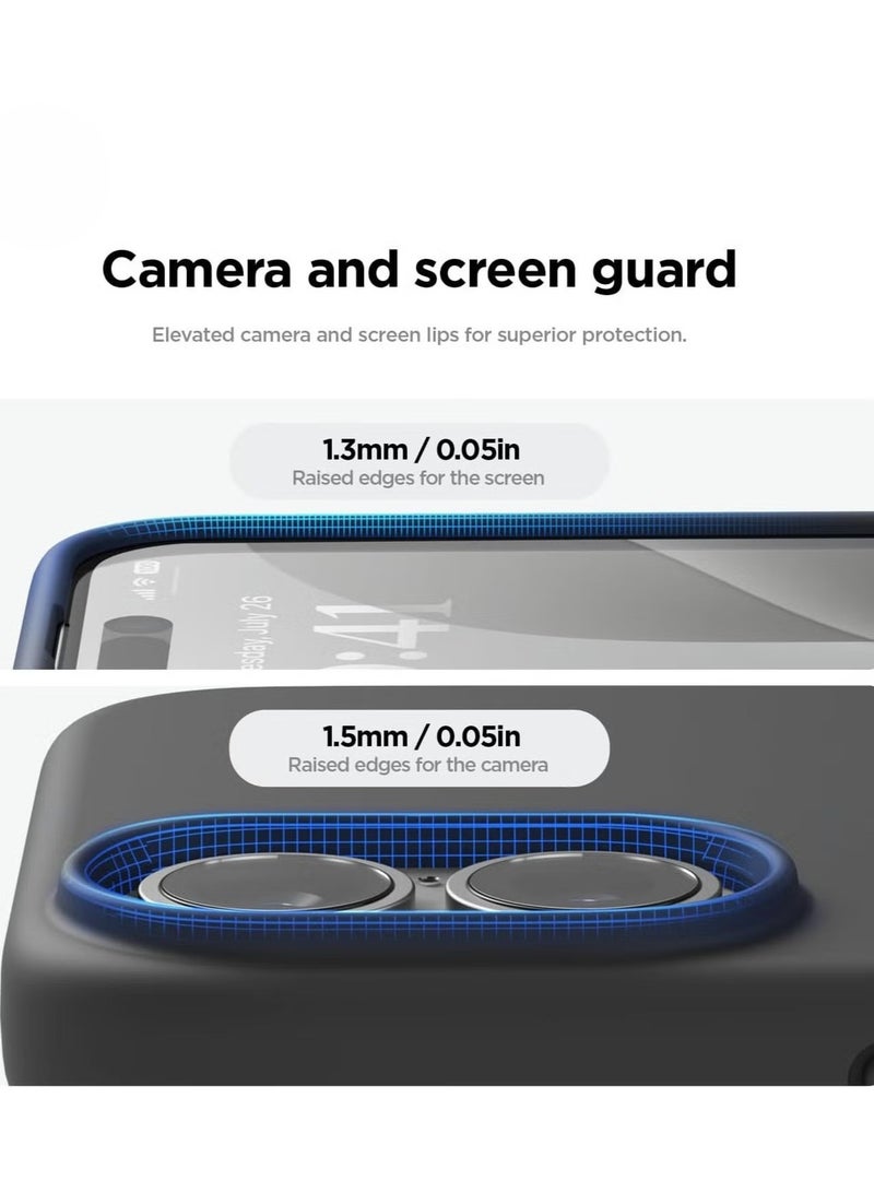 ELTRAZONE Black Liquid Silicone Case for iPhone 16 Plus – Slim Shockproof Full Body Protection with Soft Microfiber Lining - Image 4