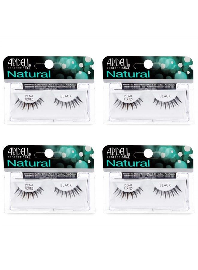 ARDELL Natural Lashes False Eyelashes Demi Pixies Black (4 pack) - Image 1