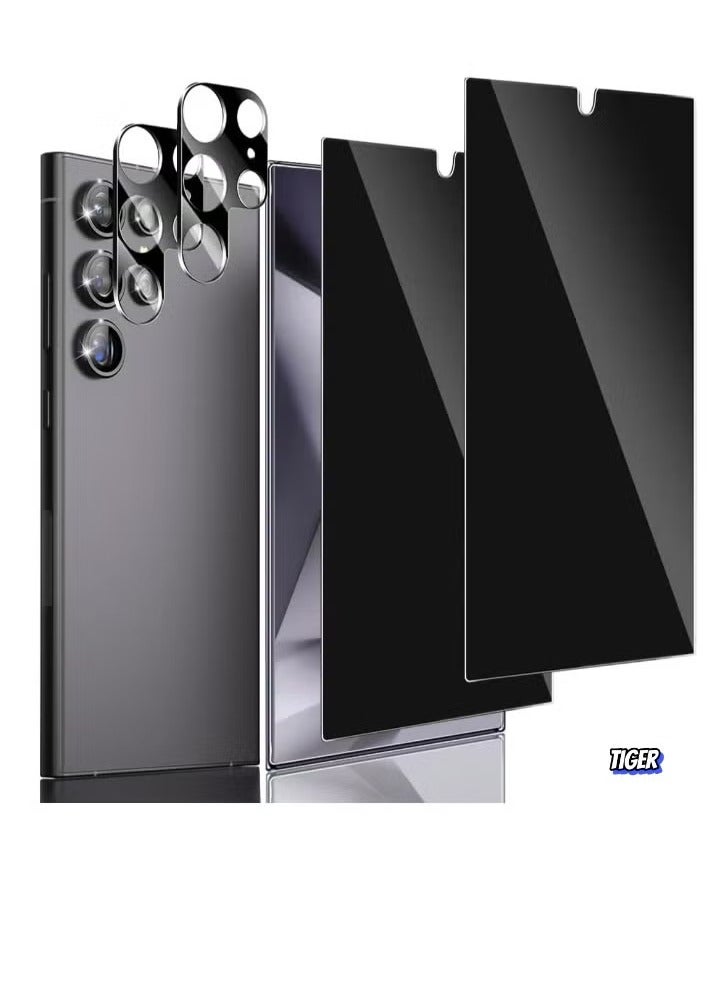 TIGER Samsung Galaxy S24 Ultra Privacy Screen Protector – Tempered Glass with Camera Lens Protection, Fingerprint ID Support, Anti-Spy Tempered Glass Film for S24 Ultra 5G (Black) - Image 1