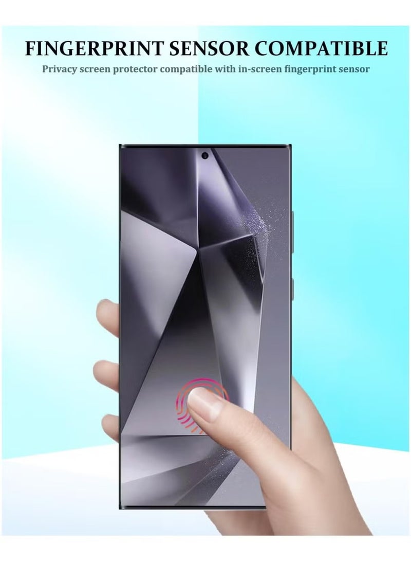 TIGER Samsung Galaxy S24 Ultra Privacy Screen Protector – Tempered Glass with Camera Lens Protection, Fingerprint ID Support, Anti-Spy Tempered Glass Film for S24 Ultra 5G (Black) - Image 3