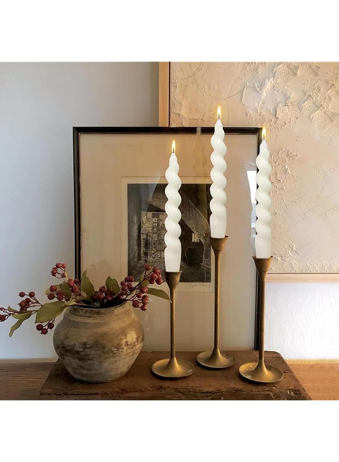 erorex 2Pcs Threaded Candle Smokeless And Odorless Long Pole Twisted Candle Creamy White Non Stinging Twisted Candle Holder Wedding Dinner Party Decoration Creative Favors Fashion Decoration - Image 2