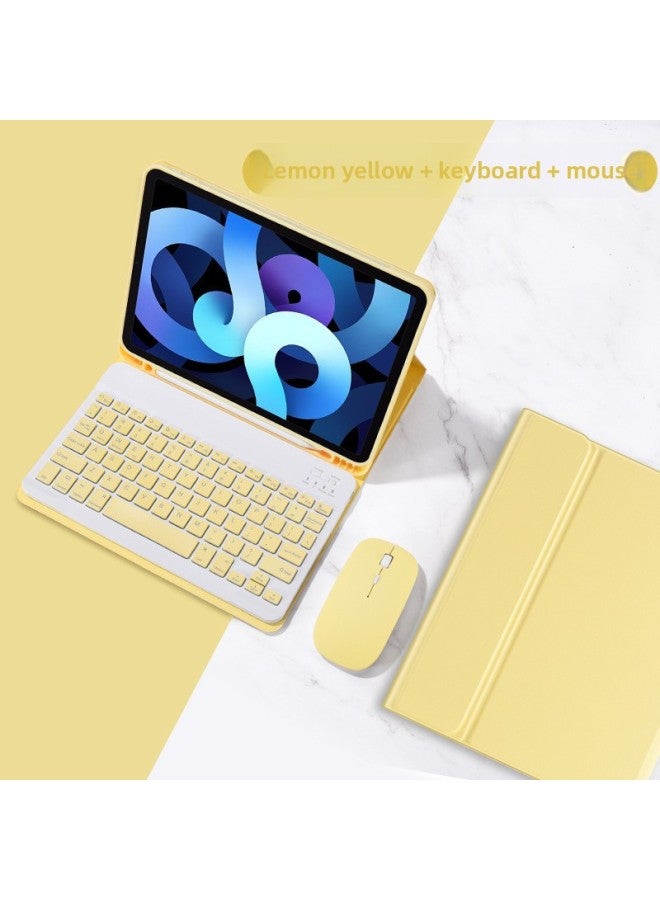 Suitable For Ipadpro11-inch Bluetooth Keyboard 10.9-inch With Pen Slot 10.2-inch Protective Case Mini6 Split Key-Color:Yellow [keyboard + Leather Case + Dual-mode Charging Mouse]]-Applicable Model:2018/2020 Ipad Pro11 Inch  - Image 1