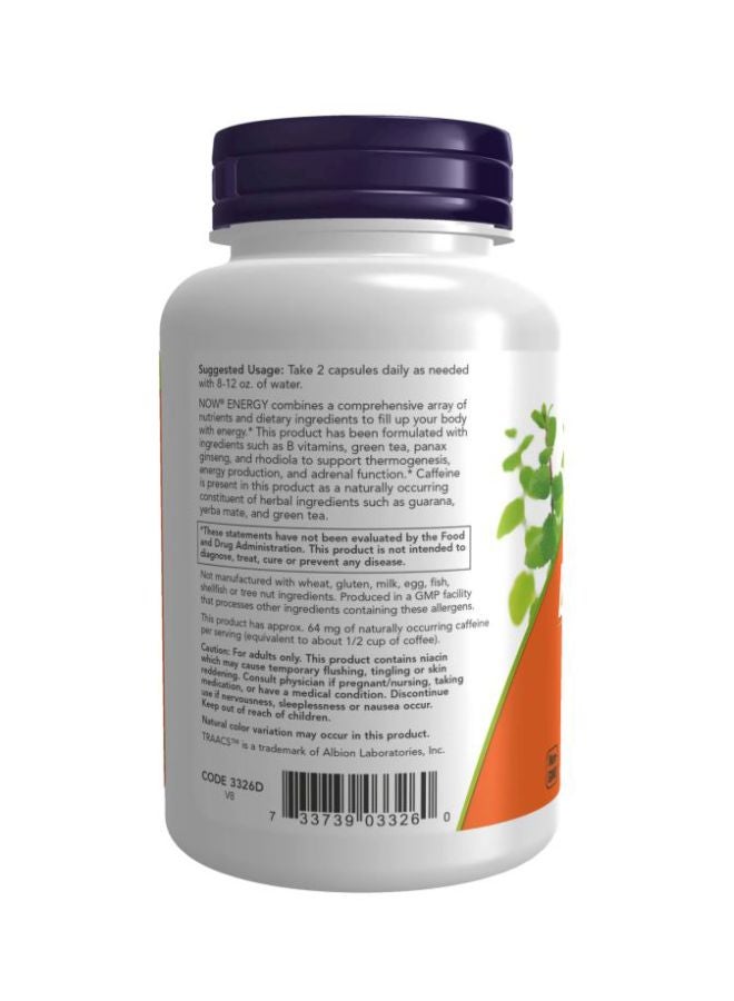 Now Foods Energy Dietary Supplement - 90 Veg Capsules - Image 2