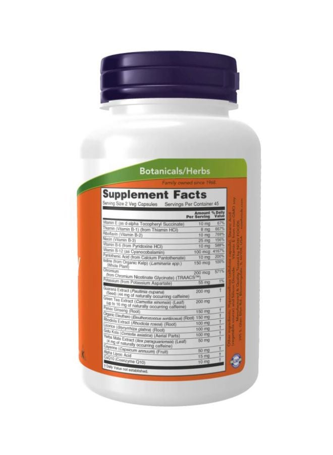Now Foods Energy Dietary Supplement - 90 Veg Capsules - Image 3