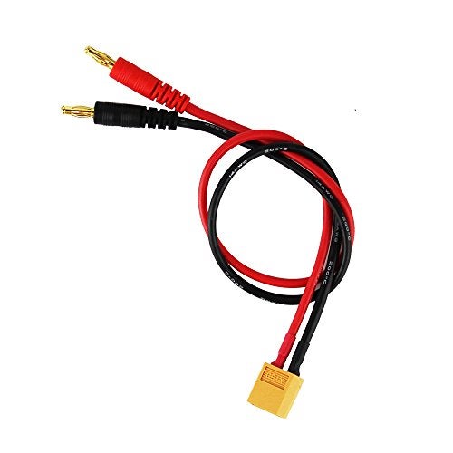 OliYin 2pcs Male XT60 to 4.0 Banana Plug RC Battery Charge Cable 14awg Silicone Wire 30cm 11.8inch (Pack of 2) - Image 3