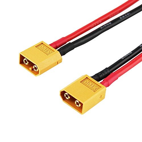 OliYin 2pcs Male XT60 to 4.0 Banana Plug RC Battery Charge Cable 14awg Silicone Wire 30cm 11.8inch (Pack of 2) - Image 4
