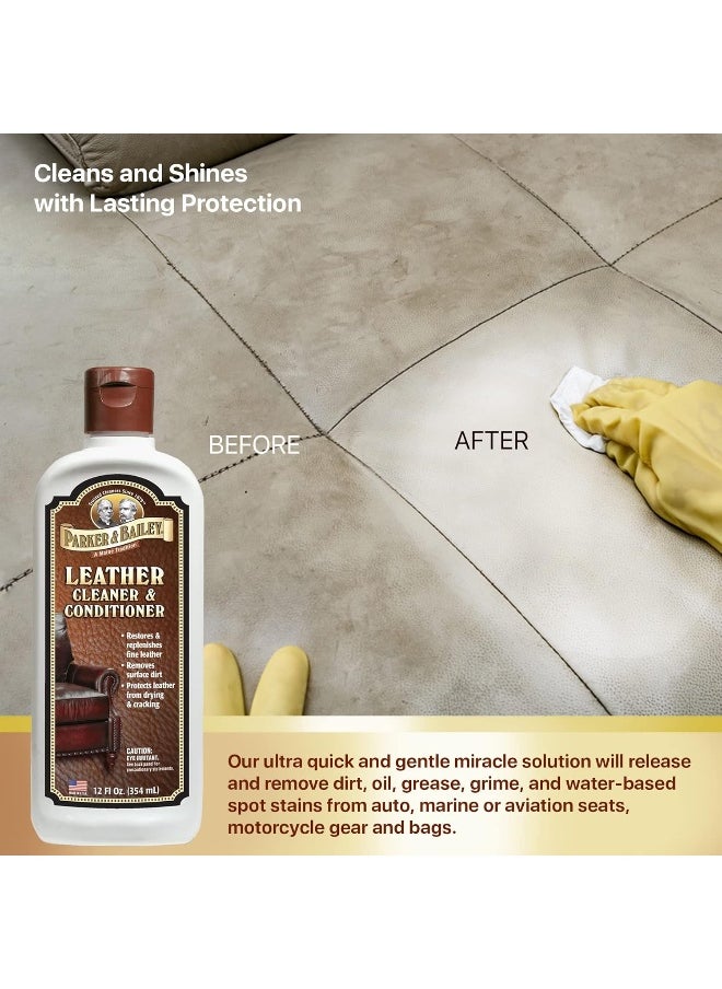 Parker & Bailey Parker & Bailey Leather Cleaner & Conditioner – Restores & Conditions Leather, Cleaner For Upholstery or Car Interior, Car Leather Seat Cleaner, Faux Leather, Furniture, Handbags, Shoes & More 12oz  - Image 3