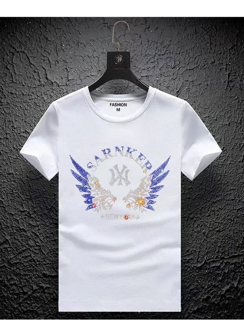 Summer personalized short-sleeved T-shirt men's clothing trendy casual half-sleeved round neck top T-shirt - Image 2