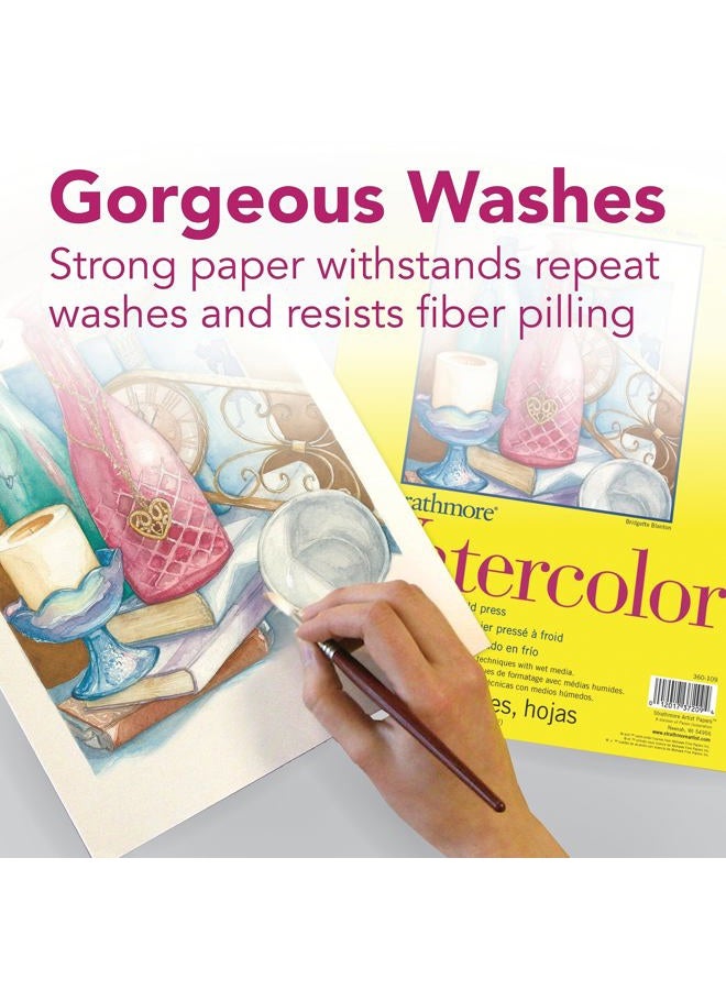 Strathmore 300 Series Watercolor Paper Pad, Top Wire Bound, 9x12 inches, 12 Sheets (140lb/300g) - Artist Paper for Adults and Students - Watercolors, Mixed Media, Markers and Art Journaling - Image 3