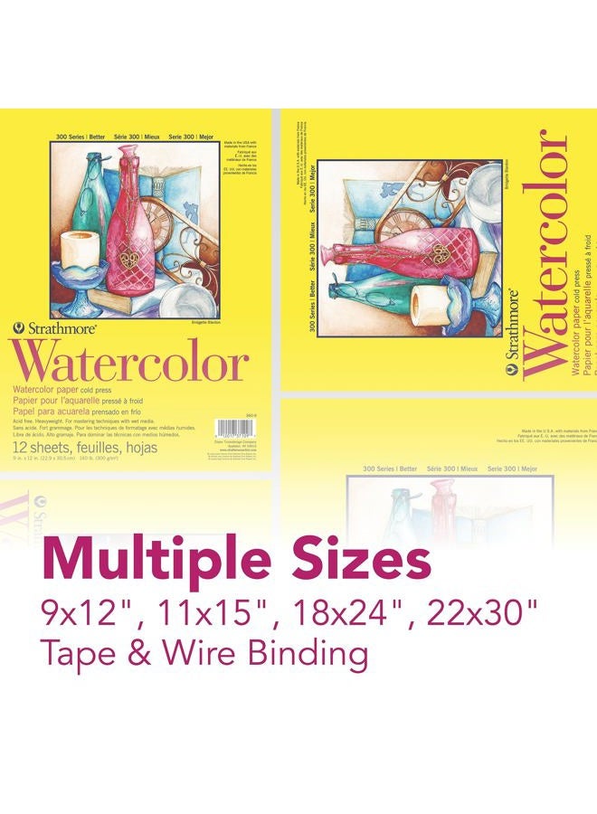 Strathmore 300 Series Watercolor Paper Pad, Top Wire Bound, 9x12 inches, 12 Sheets (140lb/300g) - Artist Paper for Adults and Students - Watercolors, Mixed Media, Markers and Art Journaling - Image 5