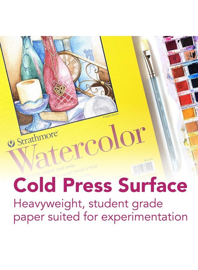 Strathmore 300 Series Watercolor Paper Pad, Top Wire Bound, 9x12 inches, 12 Sheets (140lb/300g) - Artist Paper for Adults and Students - Watercolors, Mixed Media, Markers and Art Journaling - Image 2