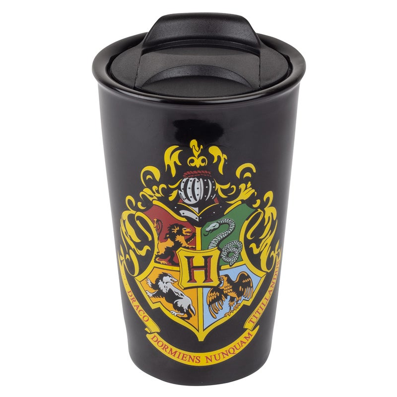 Seven20 Harry Potter Hogwarts Travel Coffee Mug 14oz Ceramic Tumbler with House Crest Design Officially Licensed Book Movie Gift for Kids Teens Adults