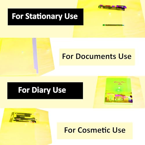 Shuban Heavy Duty A4 File Folder | Waterproof Document Organizer | Button Closure File for Certificates, Bills & Papers Storage(12 Pcs) - Image 5