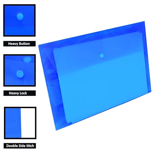 Shuban Heavy Duty A4 File Folder | Waterproof Document Organizer | Button Closure File for Certificates, Bills & Papers Storage(12 Pcs) - Image 3