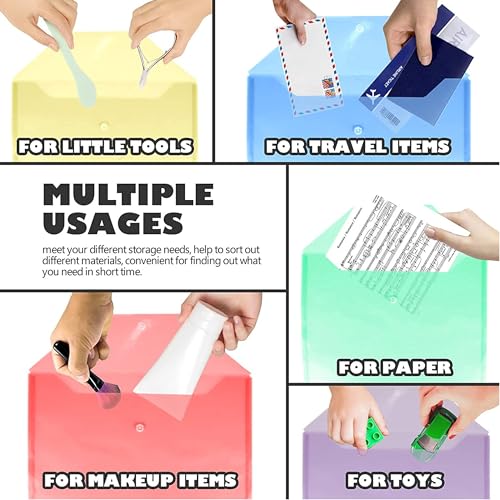 Shuban Heavy Duty A4 File Folder | Waterproof Document Organizer | Button Closure File for Certificates, Bills & Papers Storage(12 Pcs) - Image 4