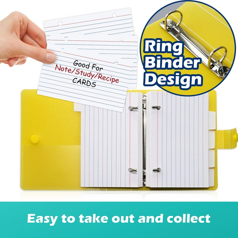 Olivo 3x5 Lined Index Cards with Ring Binder Holder and Dividers, 100 Ruled Cards, White - Image 4