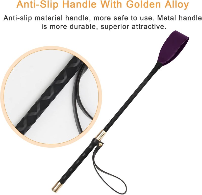 Coolrunner Riding Crop for Horse, 18 Inch Horse Whip with PU Leather Equestrianism Horse Crop Double Slapper Horse Whip Black Crops for Horses - Image 3
