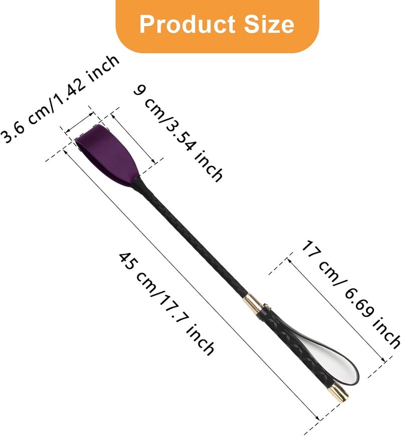 Coolrunner Riding Crop for Horse, 18 Inch Horse Whip with PU Leather Equestrianism Horse Crop Double Slapper Horse Whip Black Crops for Horses - Image 2