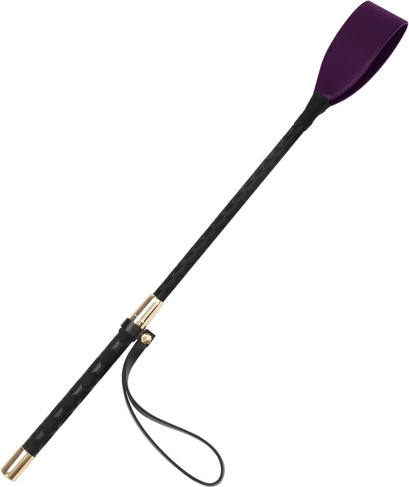 Coolrunner Riding Crop for Horse, 18 Inch Horse Whip with PU Leather Equestrianism Horse Crop Double Slapper Horse Whip Black Crops for Horses - Image 1