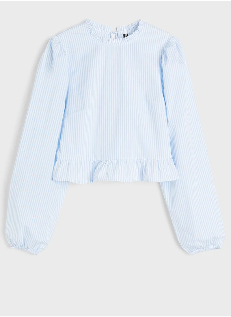 اتش اند ام Puff Sleeve Peplum Top