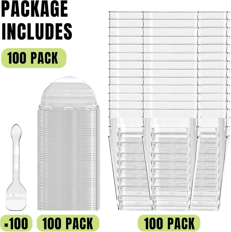 YunKo 5 oz Dessert Cups with Lids and SpoonsClear Mini Parfait Cups Appetizer Cups Jello Pudding Shooter Cups Small Fruit Cups Cake Jars Great for Party 100 Pack - Image 2