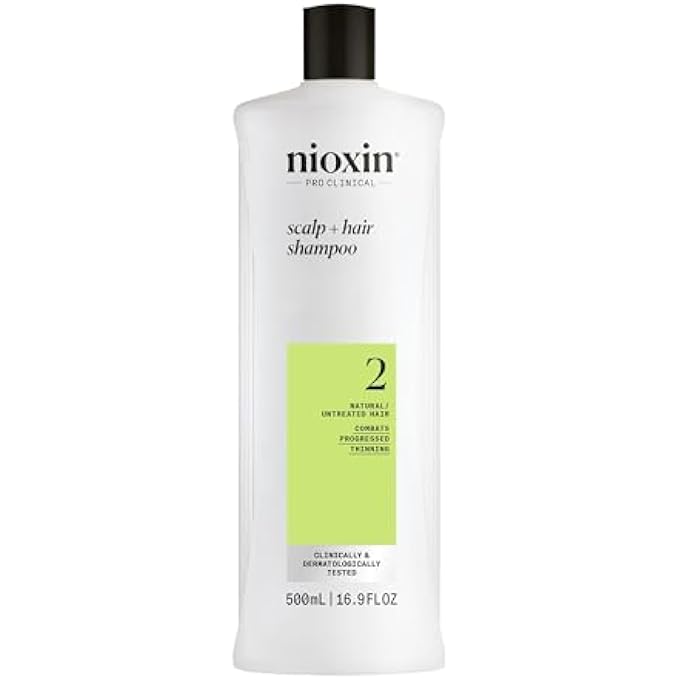 Nioxin نظام ديرما للتنظيف 2 شامبو (للشعر الطبيعي، الت thinning المتقدم) 500 مل/16.9 أونصة - Image 1
