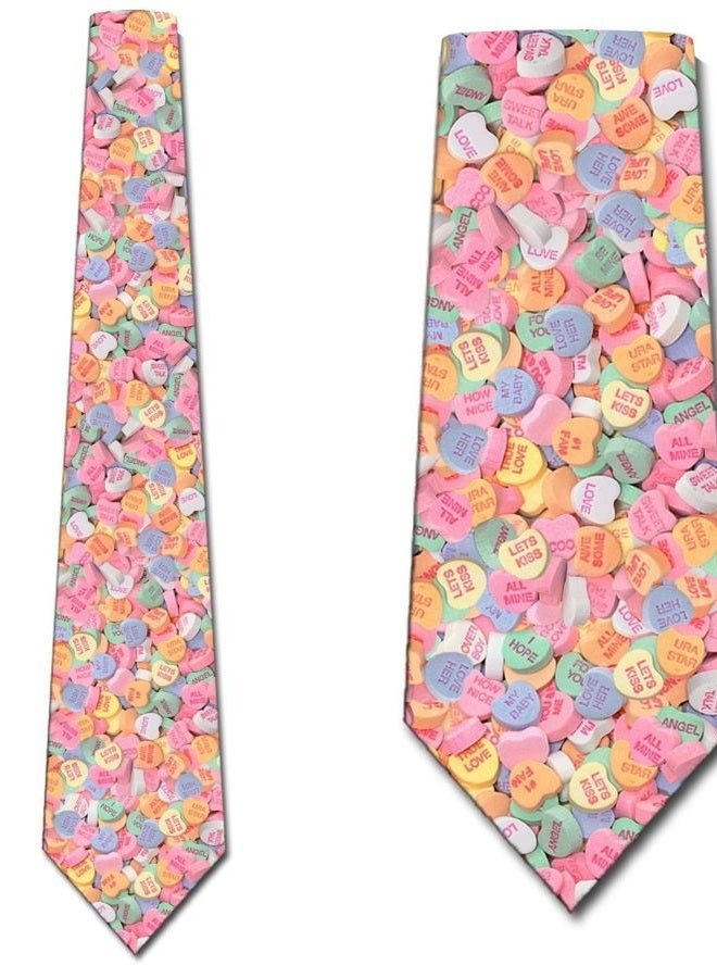 Three Rooker Valentines Day Ties Candy Heart Mens Necktie - Image 2